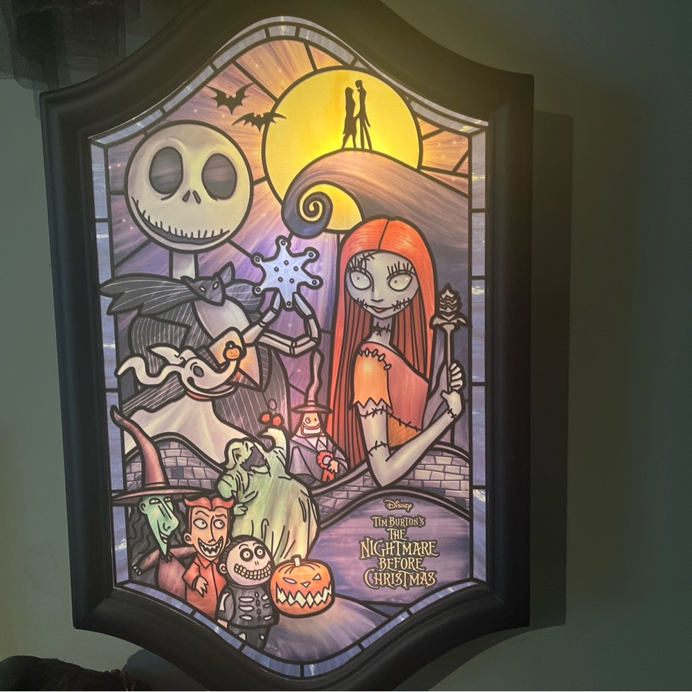Disney Nightmare Before Christmas Illuminated Art with Black and Orange